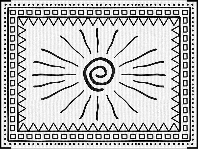 CircleRoad RV Outdoor Rug, 9' × 12' Plastic Straw Waterproof Rugs Lightweight Reversible RV Mat Outdoor Patio Rug with Storage Bag for Outside Camper Under Awning Backyard, Sun Print - Image 1